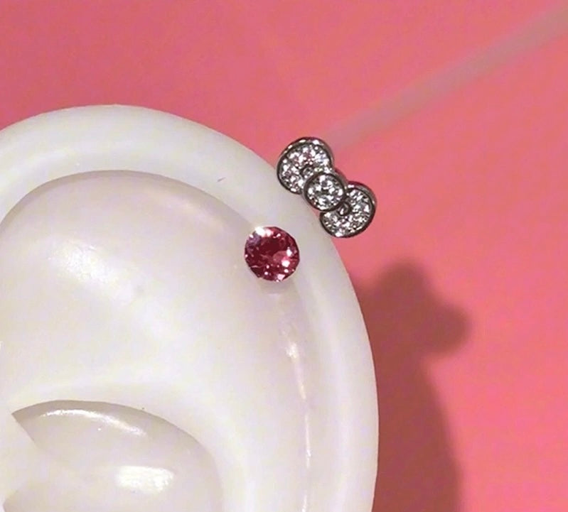 Ruby Kitty Helix Earrings