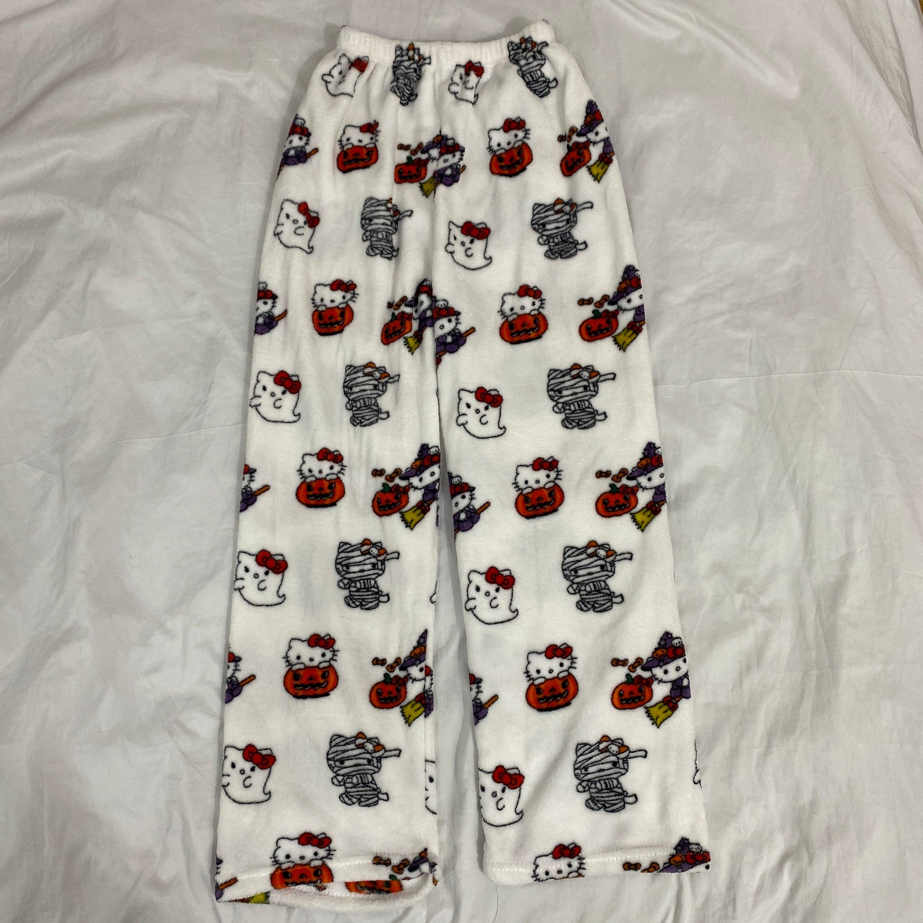 White Hallow-Kitty Pajama Pants