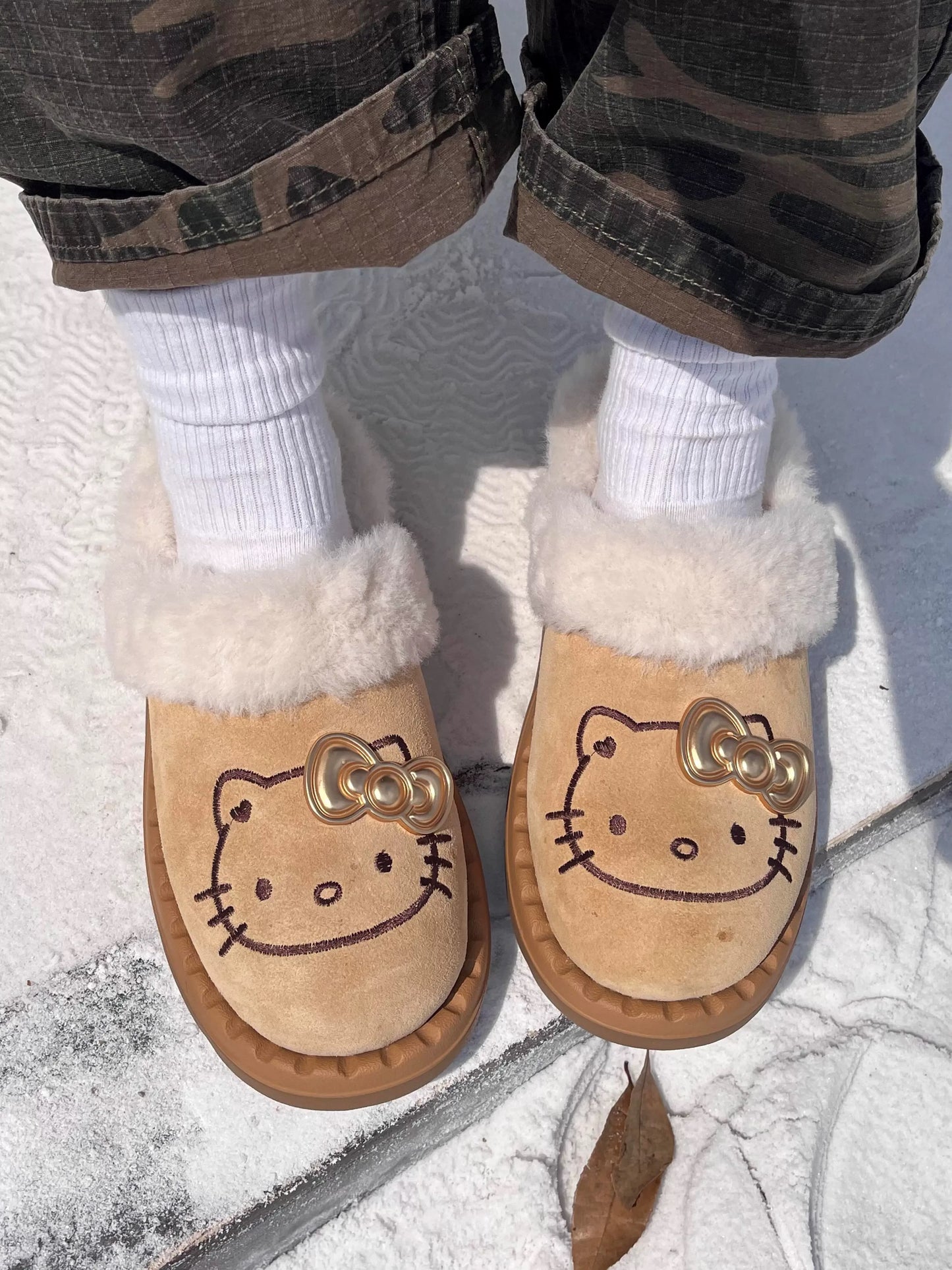 Kitty Charm Fur Slippers