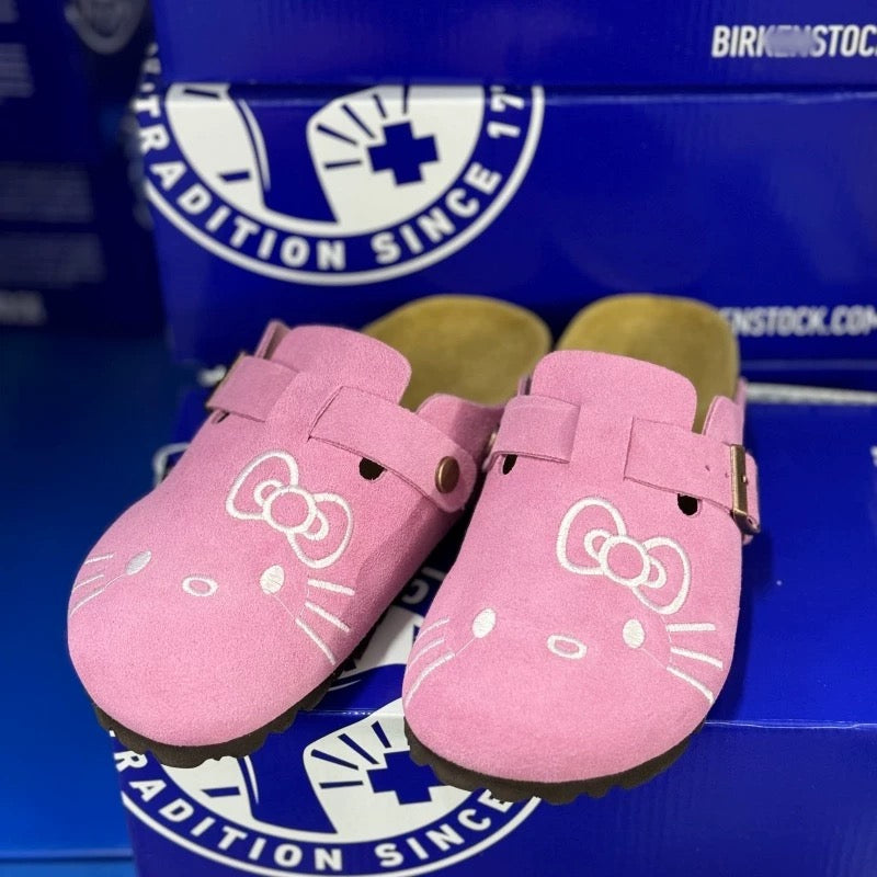 Pink kitty clogs