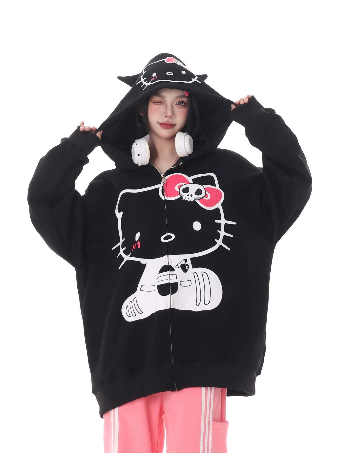 Skelly kitty Hoodie