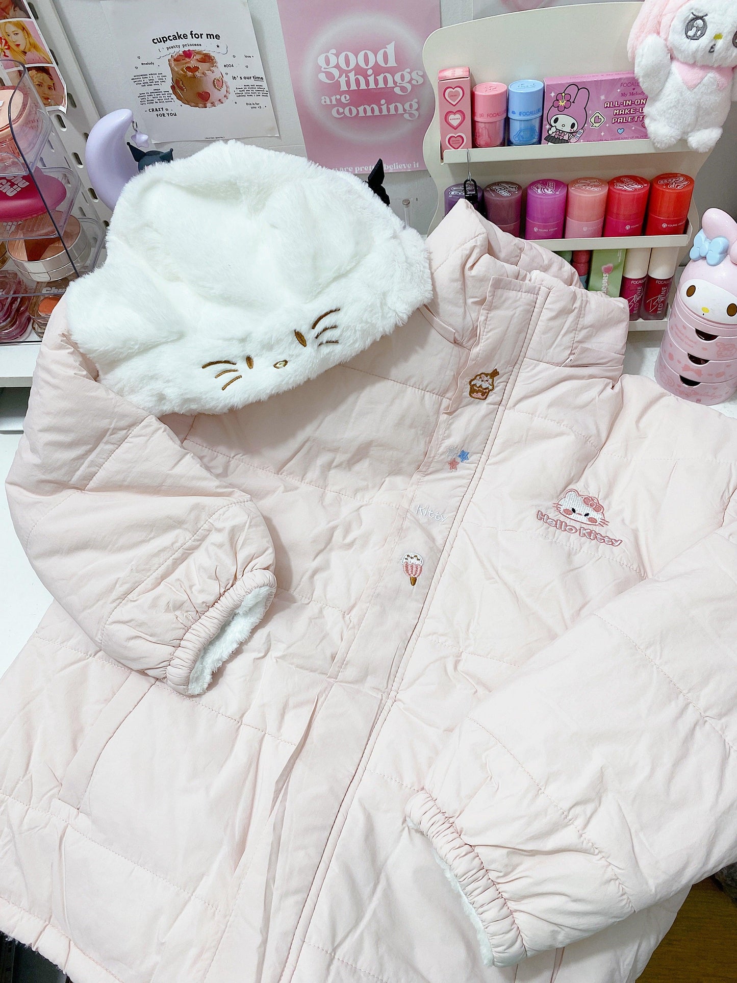 Pink Reversible Fluff Kitty Jacket