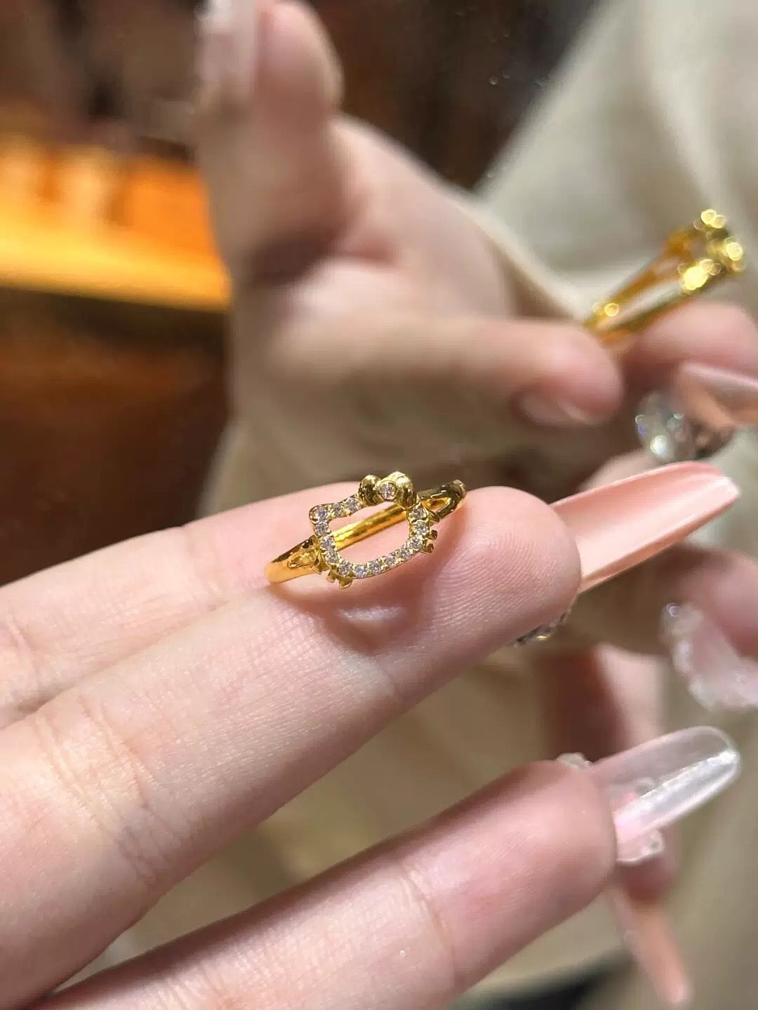 Kitty Outline Gold Ring