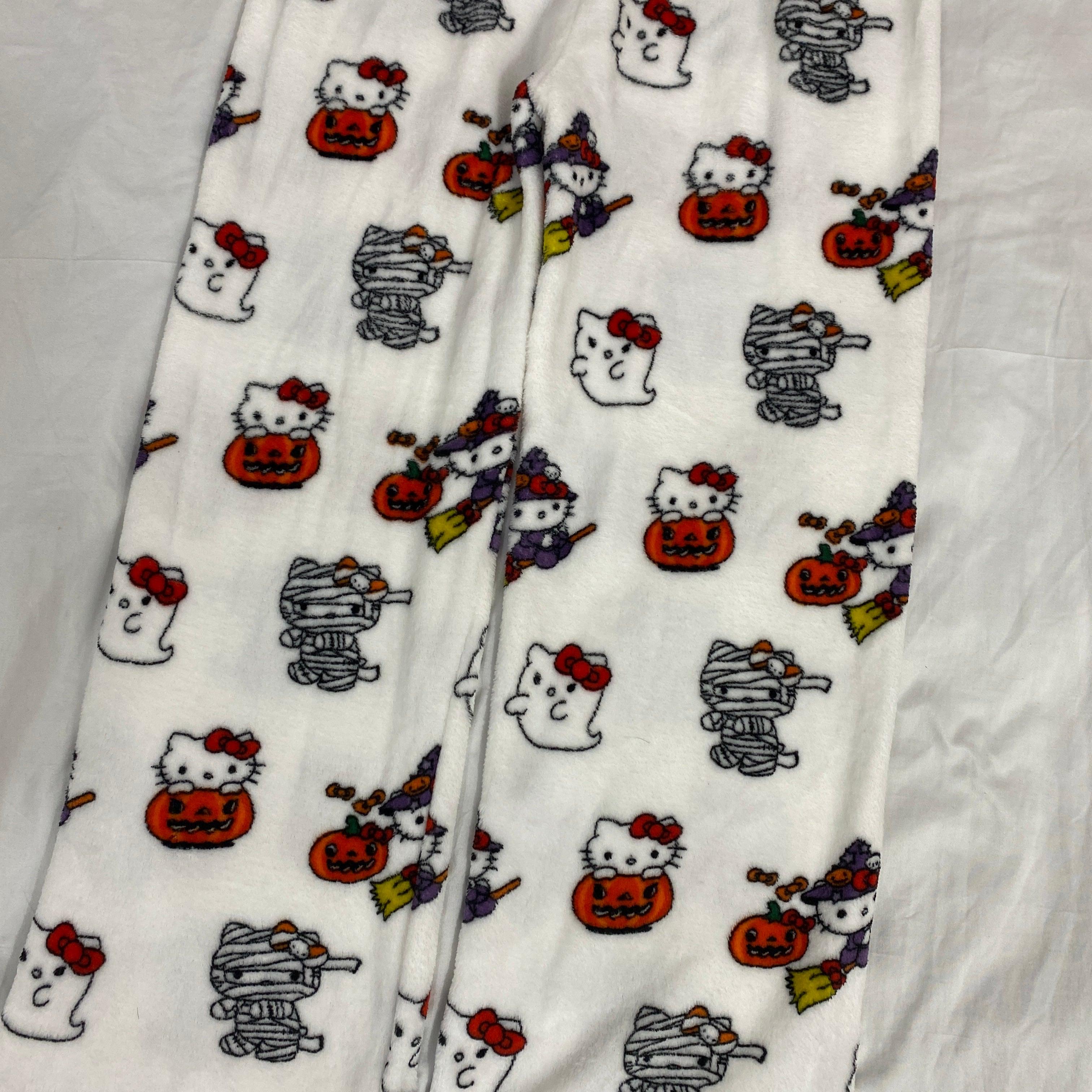 White Hallow-Kitty Pajama Pants