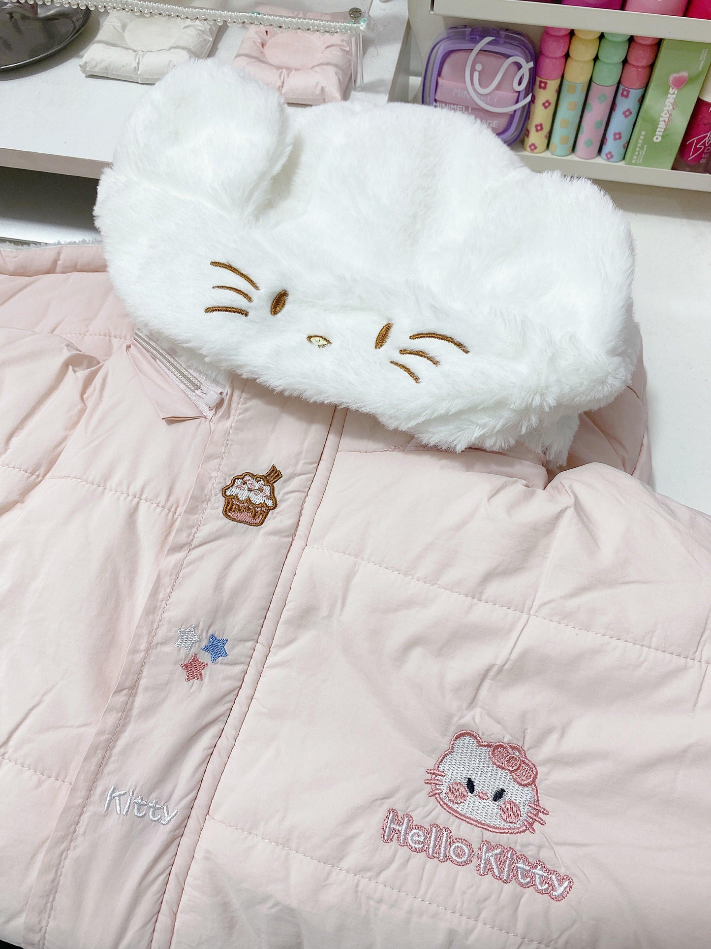 Pink Reversible Fluff Kitty Jacket