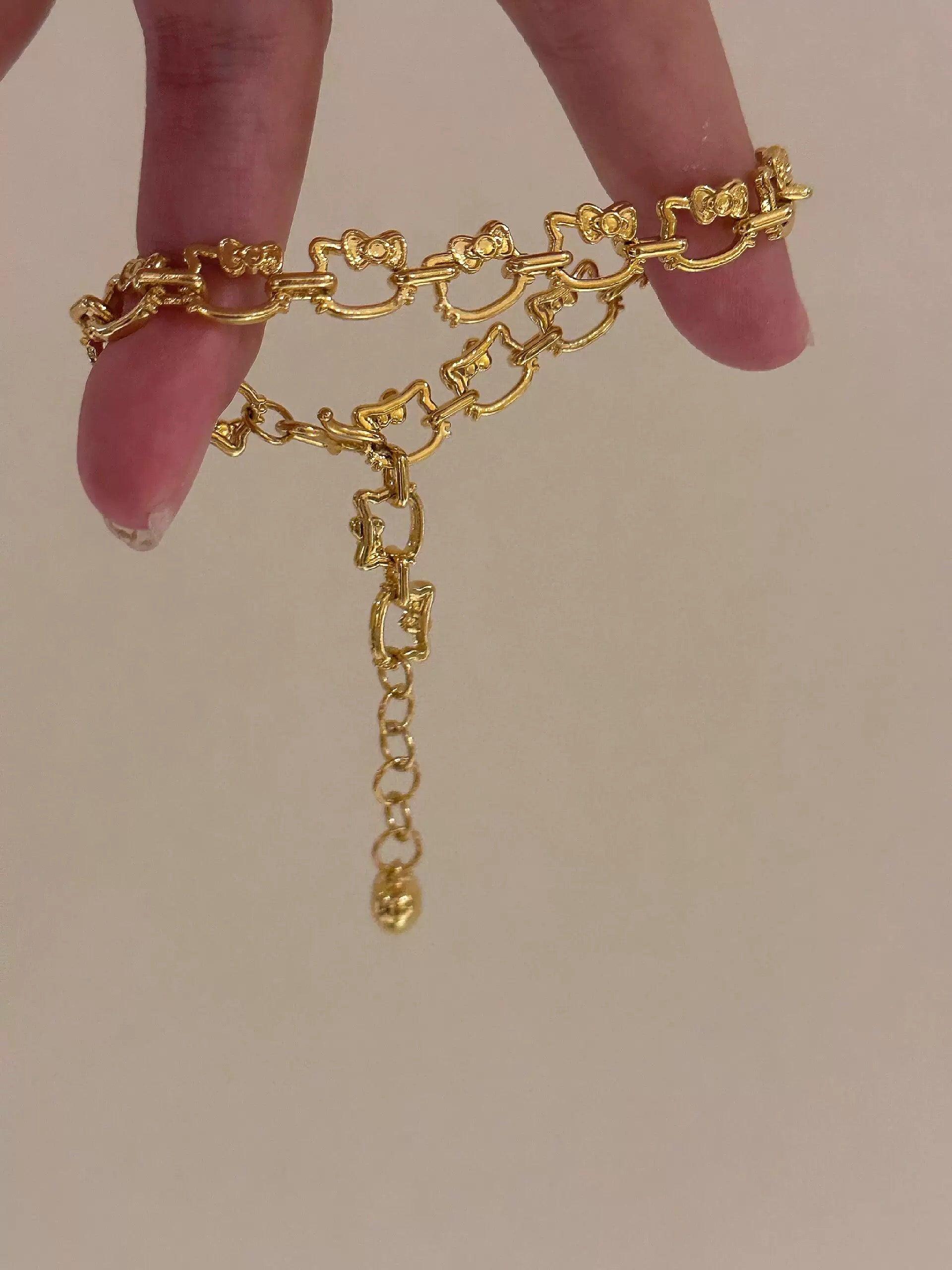 Kitty Links Gold Bracelet