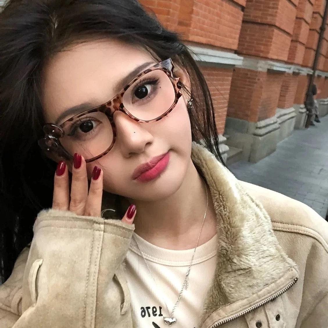 Leopard Kitty Fashion Glasses