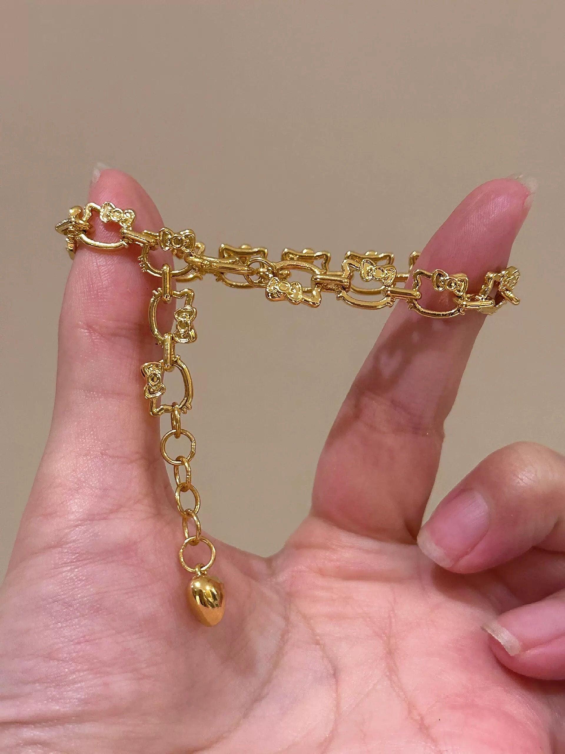 Kitty Links Gold Bracelet