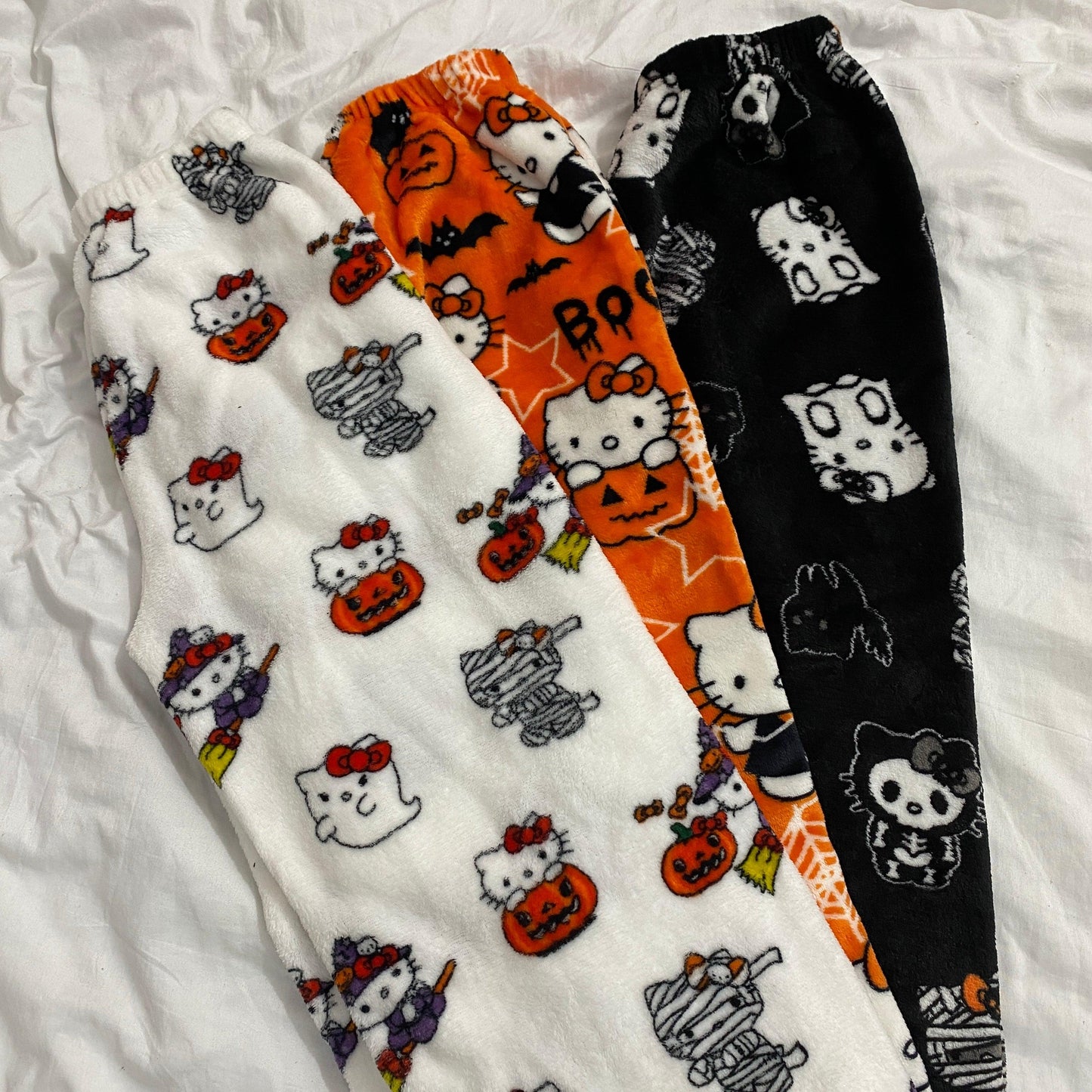 White hallow-kitty pyjama Pants