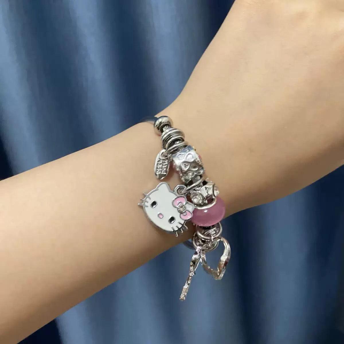 Kitty Pink Charm Bracelet