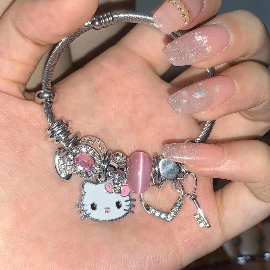 Kitty Pink Charm Bracelet