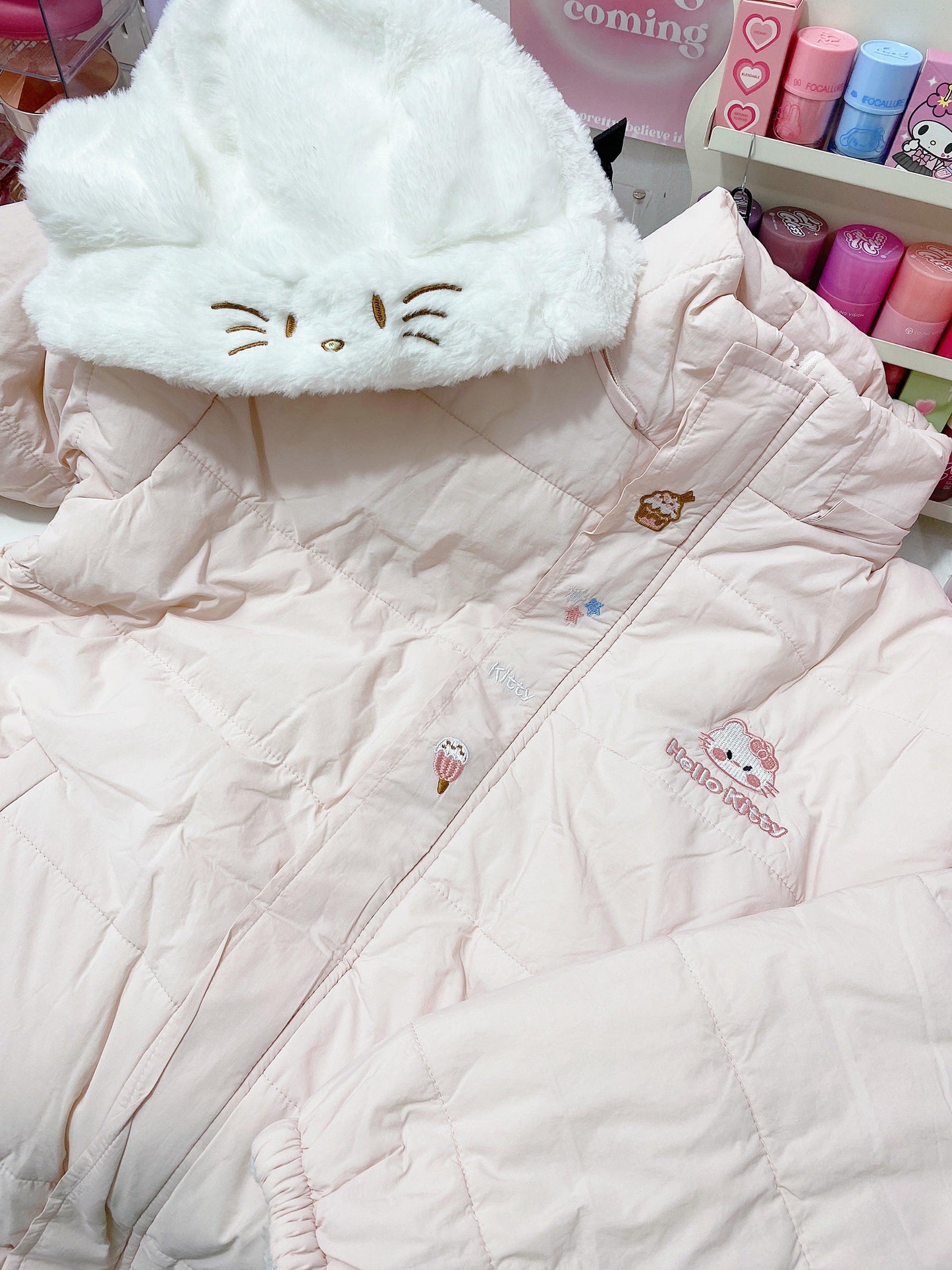 Pink Reversible Fluff Kitty Jacket