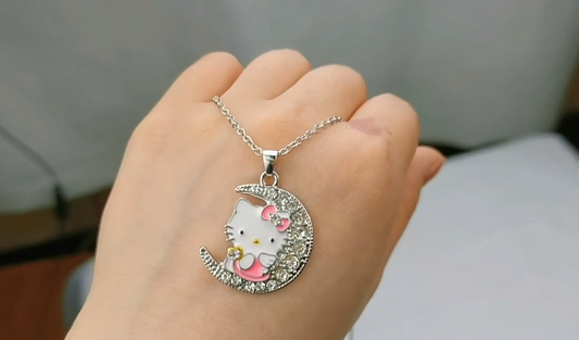 Kitten Necklace Moon