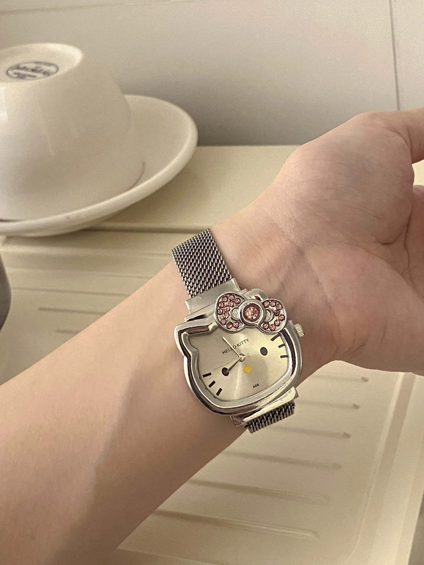 Timeless Silver Kitty Watch