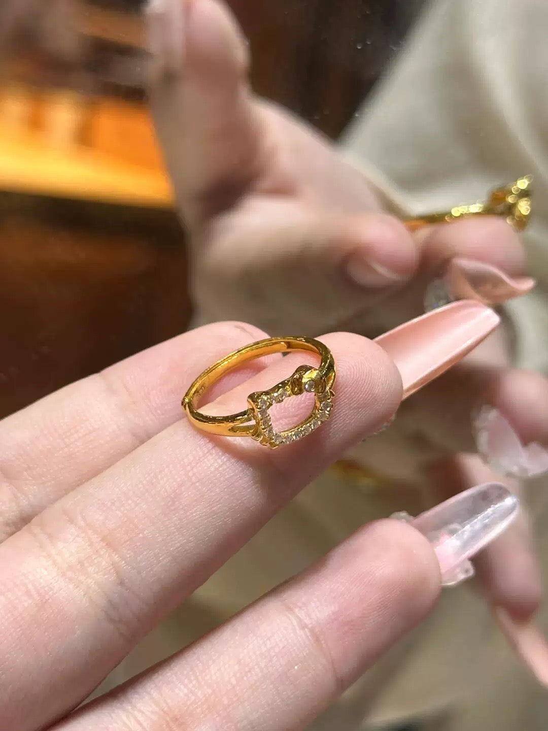 Kitty Outline Gold Ring