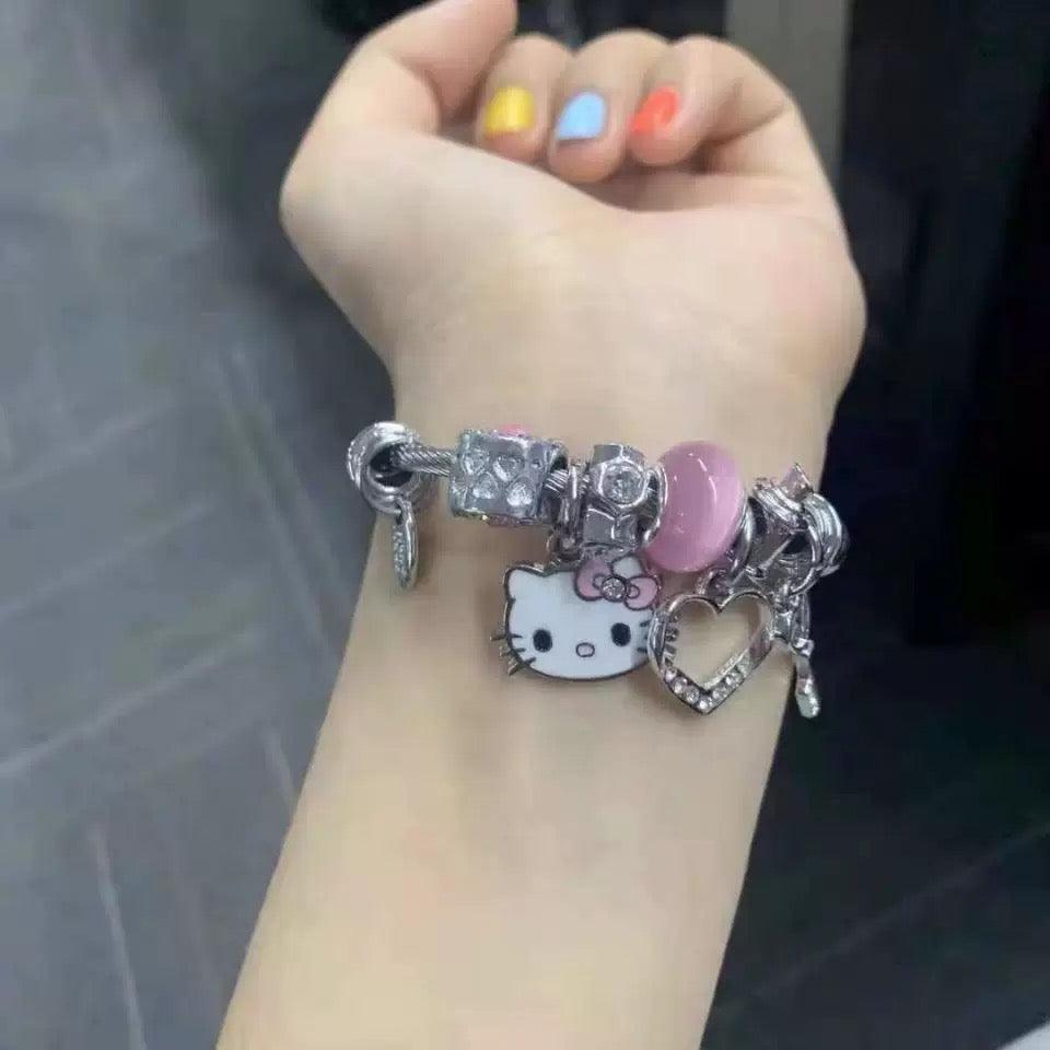 Kitty Pink Charm Bracelet