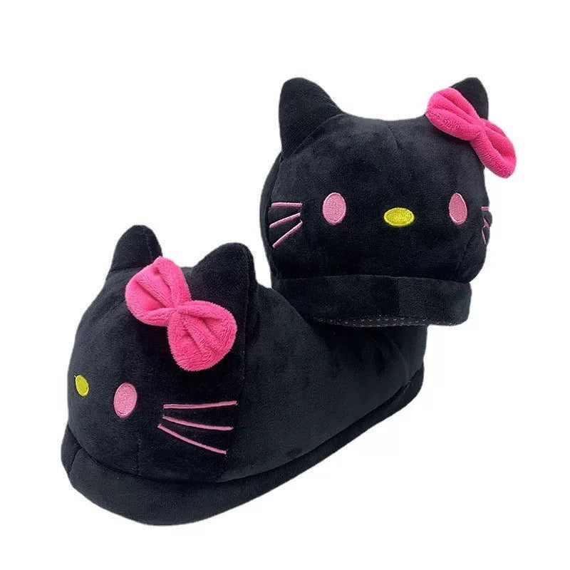 Black and Pink H-Kitty Slippers