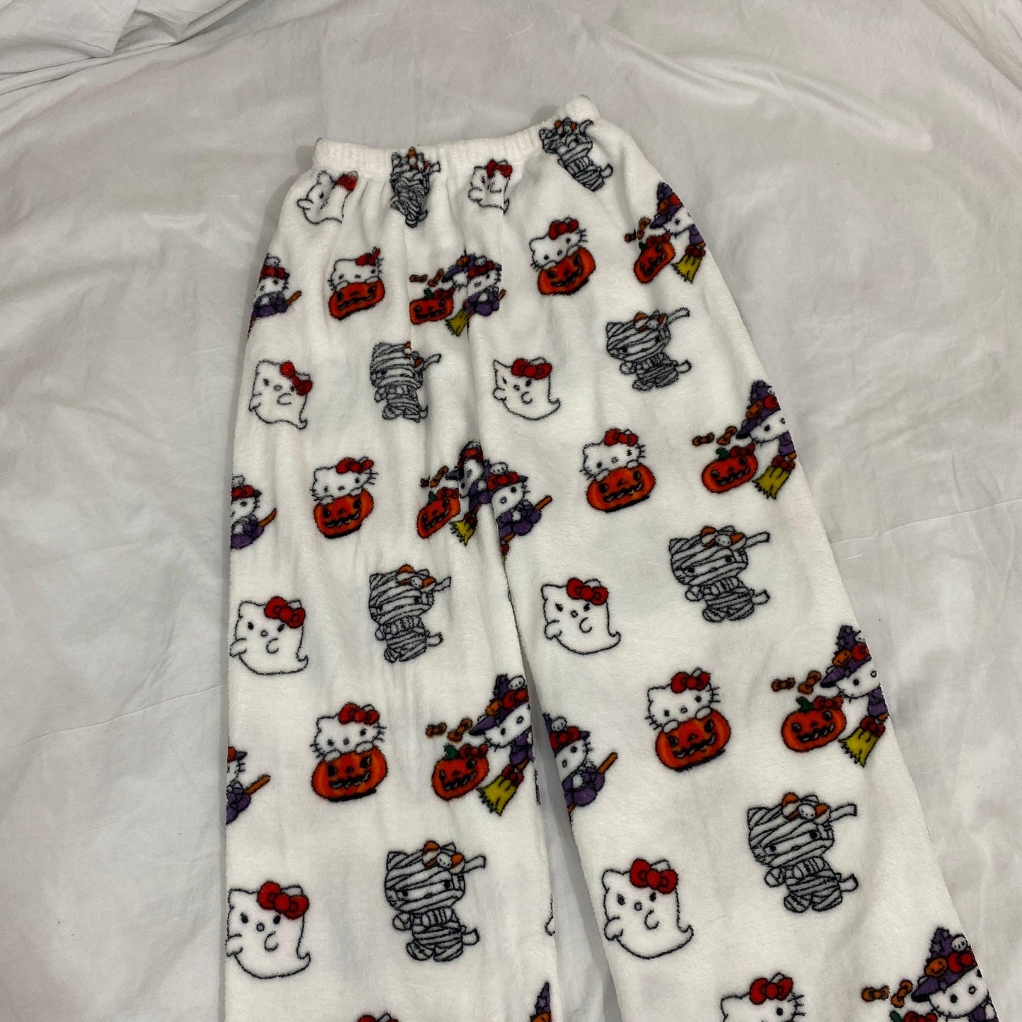 White hallow-kitty pyjama Pants