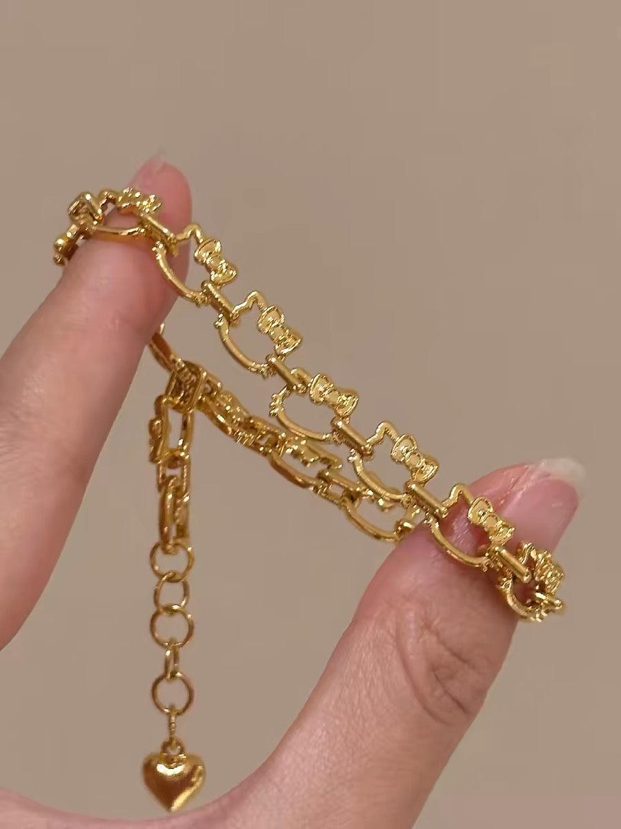 Kitty Links Gold Bracelet