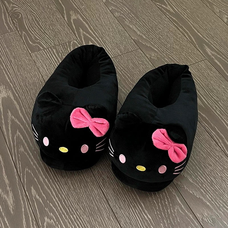 Black and Pink H-Kitty Slippers