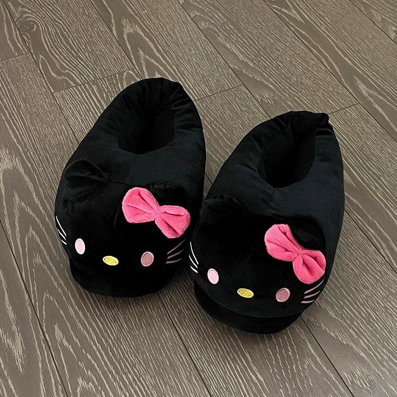 Black Pink H-Kitty Slippers