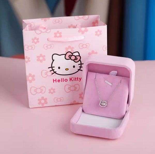 Hello Kitty Silver Beating Heart Necklace