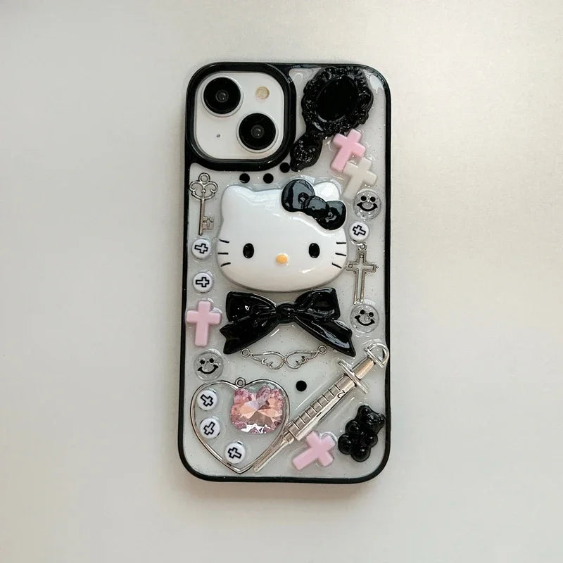 3D Goth Kitty Phone Case