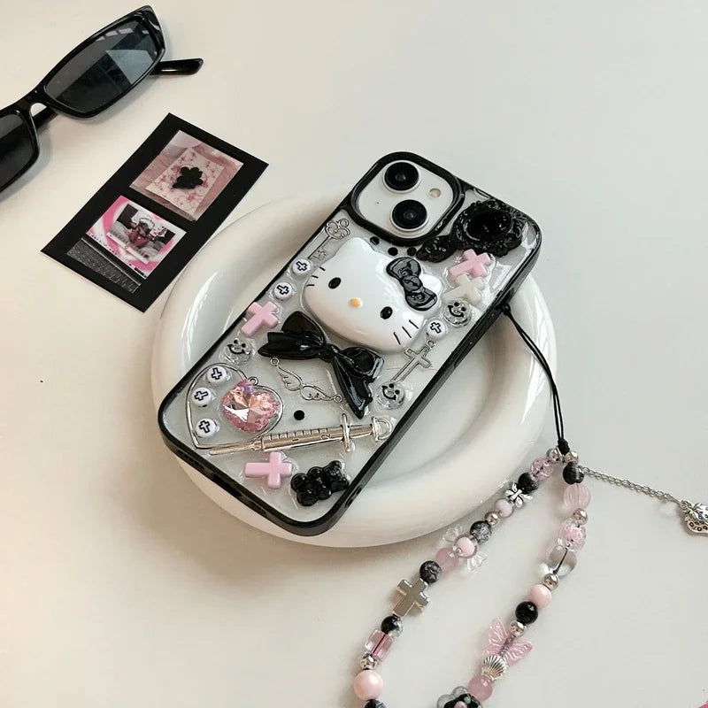 3D Goth Kitty Phone Case