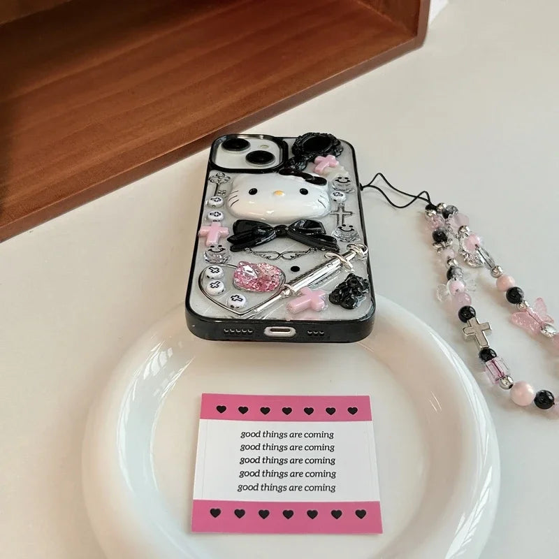 3D Goth Kitty Phone Case