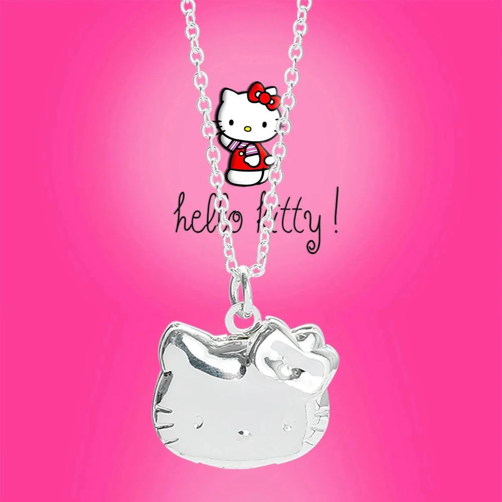 Kitty Locket Necklace Silver