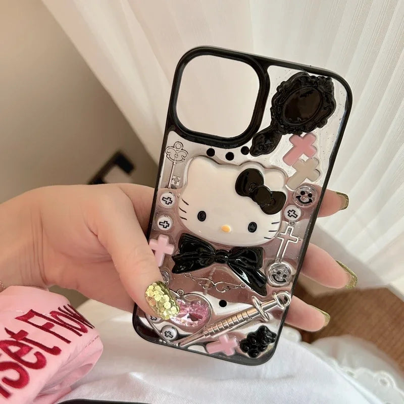 3D Goth Kitty Phone Case