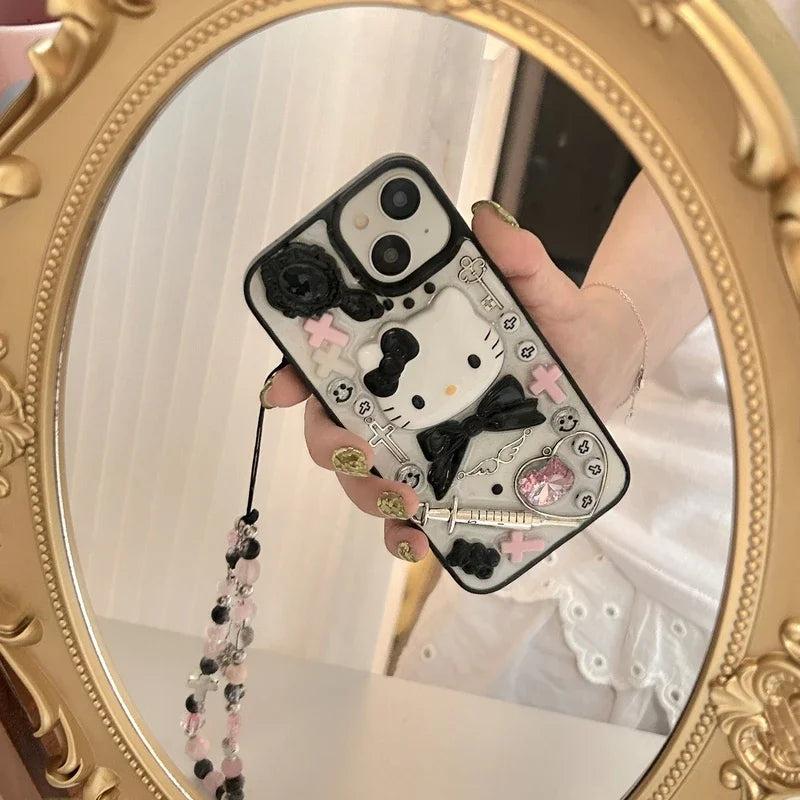 3D Goth Kitty Phone Case