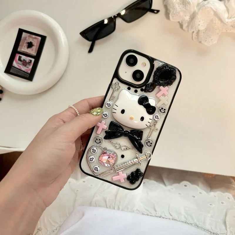 3D Goth Kitty Phone Case