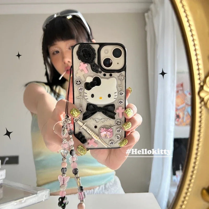 3D Goth Kitty Phone Case