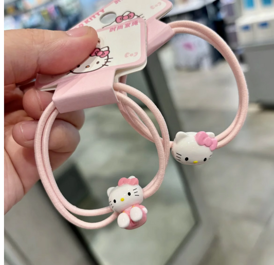 Pink Kitty Charm Hair Tie/Bracelet