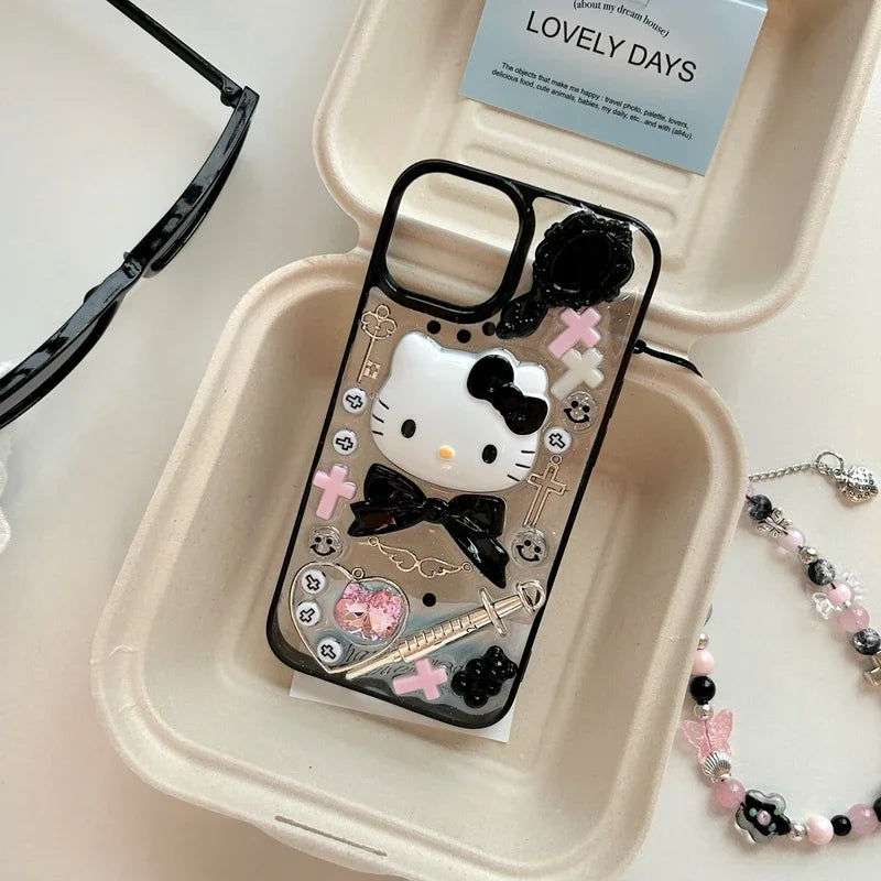 3D Goth Kitty Phone Case