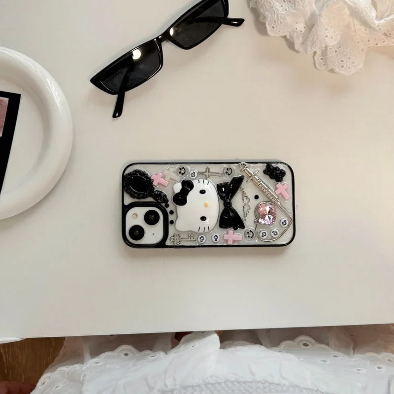 3D Goth Kitty Phone Case